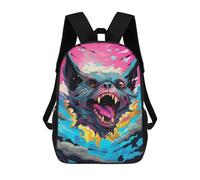 sinyumoney Sacs D'école Imprimés En 3D Pour Enfants 17inch Bat Artwork Fantasy Creature Sac À Dos De Voyage Léger Sac À Livres Pour Enfants Garçons Et Filles