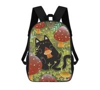 sinyumoney Sacs D'école Imprimés En 3D Pour Enfants 17inch Black Cat And The Elf Sac À Dos De Voyage Léger Sac À Livres Pour Enfants Garçons Et Filles