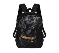 sinyumoney Sacs D'école Imprimés En 3D Pour Enfants 17inch Black & Gold Labrador Sac À Dos De Voyage Léger Sac À Livres Pour Enfants Garçons Et Filles