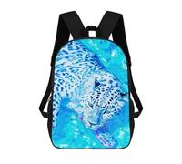 sinyumoney Sacs D'école Imprimés En 3D Pour Enfants 17inch Blue Leopard in Water Sac À Dos De Voyage Léger Sac À Livres Pour Enfants Garçons Et Filles