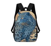 sinyumoney Sacs D'école Imprimés En 3D Pour Enfants 17inch Blue Leopard Jungle Art Print Sac À Dos De Voyage Léger Sac À Livres Pour Enfants Garçons Et Filles