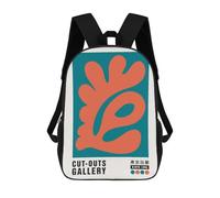 sinyumoney Sacs D'école Imprimés En 3D Pour Enfants 17inch Botanical Abstract Shape Sac À Dos De Voyage Léger Sac À Livres Pour Enfants Garçons Et Filles