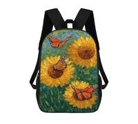 sinyumoney Sacs D'école Imprimés En 3D Pour Enfants 17inch Butterflies on Sunflowers-1 Sac À Dos De Voyage Léger Sac À Livres Pour Enfants Garçons Et Filles