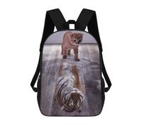 sinyumoney Sacs D'école Imprimés En 3D Pour Enfants 17inch Cat Tiger Reflect Mindset Sac À Dos De Voyage Léger Sac À Livres Pour Enfants Garçons Et Filles