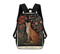 sinyumoney Sacs D'école Imprimés En 3D Pour Enfants 17inch Cheetah William Morris Flowers Sac À Dos De Voyage Léger Sac À Livres Pour Enfants Garçons Et Filles