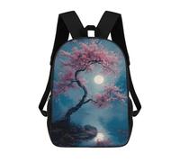 sinyumoney Sacs D'école Imprimés En 3D Pour Enfants 17inch Cherry Blossom Moon Reflection-1 Sac À Dos De Voyage Léger Sac À Livres Pour Enfants Garçons Et Filles