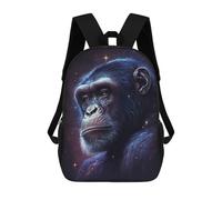 sinyumoney Sacs D'école Imprimés En 3D Pour Enfants 17inch Chimpanzee Portrait Artwork Sac À Dos De Voyage Léger Sac À Livres Pour Enfants Garçons Et Filles