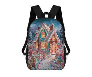 sinyumoney Sacs D'école Imprimés En 3D Pour Enfants 17inch Christmas Candyland Village Sac À Dos De Voyage Léger Sac À Livres Pour Enfants Garçons Et Filles