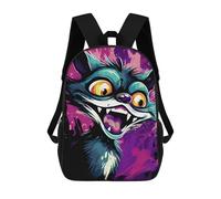 sinyumoney Sacs D'école Imprimés En 3D Pour Enfants 17inch Colorful Angry Cat Art Print Sac À Dos De Voyage Léger Sac À Livres Pour Enfants Garçons Et Filles