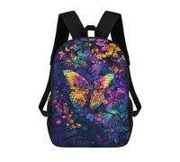 sinyumoney Sacs D'école Imprimés En 3D Pour Enfants 17inch Colorful Butterfly Garden Sac À Dos De Voyage Léger Sac À Livres Pour Enfants Garçons Et Filles