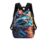 sinyumoney Sacs D'école Imprimés En 3D Pour Enfants 17inch Colorful Cat Art Print-12 Sac À Dos De Voyage Léger Sac À Livres Pour Enfants Garçons Et Filles