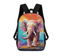 sinyumoney Sacs D'école Imprimés En 3D Pour Enfants 17inch Colorful Elephant Art Print-2 Sac À Dos De Voyage Léger Sac À Livres Pour Enfants Garçons Et Filles