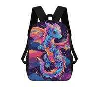 sinyumoney Sacs D'école Imprimés En 3D Pour Enfants 17inch Colorful Fantasy Dragon Artwork-1 Sac À Dos De Voyage Léger Sac À Livres Pour Enfants Garçons Et Filles