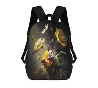 sinyumoney Sacs D'école Imprimés En 3D Pour Enfants 17inch Colorful Flowers Floral Sac À Dos De Voyage Léger Sac À Livres Pour Enfants Garçons Et Filles