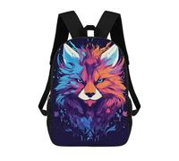 sinyumoney Sacs D'école Imprimés En 3D Pour Enfants 17inch Colorful Fox Illustration Sac À Dos De Voyage Léger Sac À Livres Pour Enfants Garçons Et Filles
