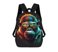 sinyumoney Sacs D'école Imprimés En 3D Pour Enfants 17inch Colorful Gorilla Sunglasses Art Print-1 Sac À Dos De Voyage Léger Sac À Livres Pour Enfants Garçons Et Filles