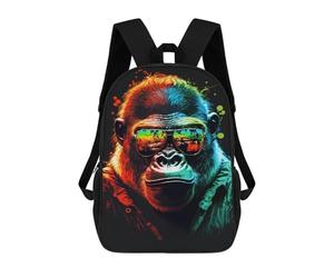 sinyumoney Sacs D'école Imprimés En 3D Pour Enfants 17inch Colorful Gorilla Sunglasses Art Print-1 Sac À Dos De Voyage Léger Sac À Livres Pour Enfants Garçons Et Filles