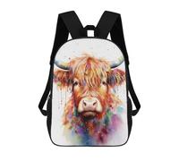 sinyumoney Sacs D'école Imprimés En 3D Pour Enfants 17inch Colorful Highland Cow Art Print-1 Sac À Dos De Voyage Léger Sac À Livres Pour Enfants Garçons Et Filles