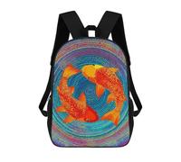 sinyumoney Sacs D'école Imprimés En 3D Pour Enfants 17inch Colorful Koi Fish Art Print Sac À Dos De Voyage Léger Sac À Livres Pour Enfants Garçons Et Filles