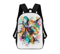 sinyumoney Sacs D'école Imprimés En 3D Pour Enfants 17inch Colorful Sphynx Cat Sac À Dos De Voyage Léger Sac À Livres Pour Enfants Garçons Et Filles