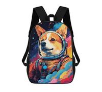 sinyumoney Sacs D'école Imprimés En 3D Pour Enfants 17inch Corgi Astronaut in Space -29 Sac À Dos De Voyage Léger Sac À Livres Pour Enfants Garçons Et Filles