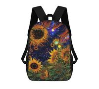 sinyumoney Sacs D'école Imprimés En 3D Pour Enfants 17inch Cosmic Sunflower Garden Sac À Dos De Voyage Léger Sac À Livres Pour Enfants Garçons Et Filles