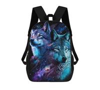 sinyumoney Sacs D'école Imprimés En 3D Pour Enfants 17inch Cosmic Wolf Pair Art Print Sac À Dos De Voyage Léger Sac À Livres Pour Enfants Garçons Et Filles