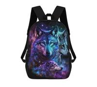 sinyumoney Sacs D'école Imprimés En 3D Pour Enfants 17inch Cosmic Wolf Trio Art Print-1 Sac À Dos De Voyage Léger Sac À Livres Pour Enfants Garçons Et Filles