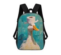 sinyumoney Sacs D'école Imprimés En 3D Pour Enfants 17inch Duck with Toilet Paper Hat-1 Sac À Dos De Voyage Léger Sac À Livres Pour Enfants Garçons Et Filles