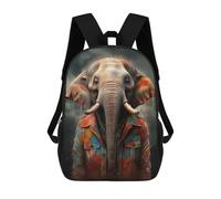 sinyumoney Sacs D'école Imprimés En 3D Pour Enfants 17inch Elephant in Colors Animal Sac À Dos De Voyage Léger Sac À Livres Pour Enfants Garçons Et Filles
