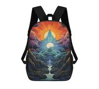 sinyumoney Sacs D'école Imprimés En 3D Pour Enfants 17inch Fantasy Mountain Landscape -6 Sac À Dos De Voyage Léger Sac À Livres Pour Enfants Garçons Et Filles
