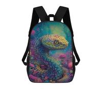 sinyumoney Sacs D'école Imprimés En 3D Pour Enfants 17inch Fantasy Snake in Mushroom Forest-1 Sac À Dos De Voyage Léger Sac À Livres Pour Enfants Garçons Et Filles
