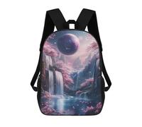 sinyumoney Sacs D'école Imprimés En 3D Pour Enfants 17inch Fantasy Waterfall Paradise Sac À Dos De Voyage Léger Sac À Livres Pour Enfants Garçons Et Filles