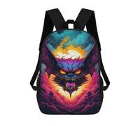 sinyumoney Sacs D'école Imprimés En 3D Pour Enfants 17inch Fiery Demon Artwork -1 Sac À Dos De Voyage Léger Sac À Livres Pour Enfants Garçons Et Filles