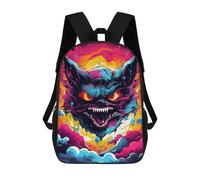 sinyumoney Sacs D'école Imprimés En 3D Pour Enfants 17inch Fiery Demon Head Art Print Sac À Dos De Voyage Léger Sac À Livres Pour Enfants Garçons Et Filles
