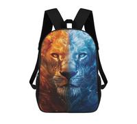 sinyumoney Sacs D'école Imprimés En 3D Pour Enfants 17inch Fire & Ice Lion Art Print Sac À Dos De Voyage Léger Sac À Livres Pour Enfants Garçons Et Filles