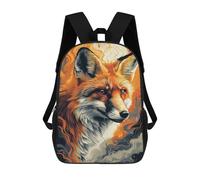sinyumoney Sacs D'école Imprimés En 3D Pour Enfants 17inch Fox in Flames Art Print Sac À Dos De Voyage Léger Sac À Livres Pour Enfants Garçons Et Filles
