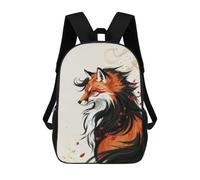 sinyumoney Sacs D'école Imprimés En 3D Pour Enfants 17inch Fox Spirit with Blossoms Digital Art Sac À Dos De Voyage Léger Sac À Livres Pour Enfants Garçons Et Filles