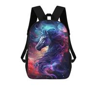 sinyumoney Sacs D'école Imprimés En 3D Pour Enfants 17inch Galactic Horse Art Print Sac À Dos De Voyage Léger Sac À Livres Pour Enfants Garçons Et Filles