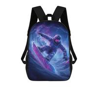 sinyumoney Sacs D'école Imprimés En 3D Pour Enfants 17inch Galactic Snowboarding Adventure Sac À Dos De Voyage Léger Sac À Livres Pour Enfants Garçons Et Filles