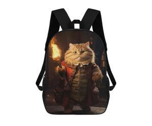 sinyumoney Sacs D'école Imprimés En 3D Pour Enfants 17inch Gate Keeper Funny Cat Fire Sac À Dos De Voyage Léger Sac À Livres Pour Enfants Garçons Et Filles