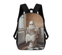 sinyumoney Sacs D'école Imprimés En 3D Pour Enfants 17inch Ghost Reading Newspaper in Bathroom Sac À Dos De Voyage Léger Sac À Livres Pour Enfants Garçons Et Filles