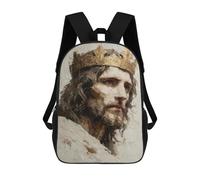 sinyumoney Sacs D'école Imprimés En 3D Pour Enfants 17inch Golden Crown Portrait Painting Sac À Dos De Voyage Léger Sac À Livres Pour Enfants Garçons Et Filles