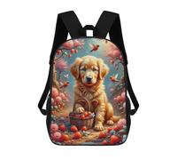 sinyumoney Sacs D'école Imprimés En 3D Pour Enfants 17inch Golden Retriever Basket Strawberries Sac À Dos De Voyage Léger Sac À Livres Pour Enfants Garçons Et Filles