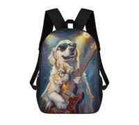 sinyumoney Sacs D'école Imprimés En 3D Pour Enfants 17inch Golden Retriever Rock Star Sac À Dos De Voyage Léger Sac À Livres Pour Enfants Garçons Et Filles
