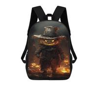 sinyumoney Sacs D'école Imprimés En 3D Pour Enfants 17inch Halloween Pumpkin Scarecrow Horror Sac À Dos De Voyage Léger Sac À Livres Pour Enfants Garçons Et Filles