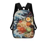 sinyumoney Sacs D'école Imprimés En 3D Pour Enfants 17inch Japanese Anime Ramen Sac À Dos De Voyage Léger Sac À Livres Pour Enfants Garçons Et Filles