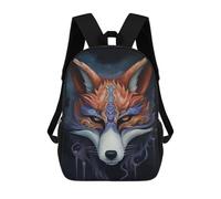 sinyumoney Sacs D'école Imprimés En 3D Pour Enfants 17inch Kitsune Fox Mask Charm Sac À Dos De Voyage Léger Sac À Livres Pour Enfants Garçons Et Filles