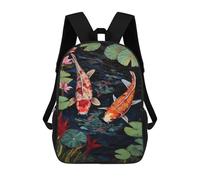 sinyumoney Sacs D'école Imprimés En 3D Pour Enfants 17inch Koi Fish Pond Mosaic Art-1 Sac À Dos De Voyage Léger Sac À Livres Pour Enfants Garçons Et Filles