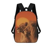 sinyumoney Sacs D'école Imprimés En 3D Pour Enfants 17inch Lion Couple Sunset Wildlife Sac À Dos De Voyage Léger Sac À Livres Pour Enfants Garçons Et Filles